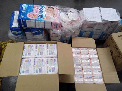 Diapers and sanitary napkins Import
